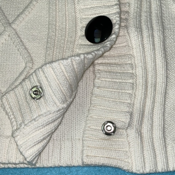 KAREN SCOTT cable knit cardigan long sleeve snap up decorative buttons size XL - Picture 4 of 10